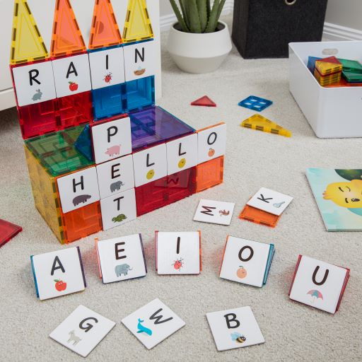 LEARN & GROW | MAGNETIC TILE TOPPER - ALPHABET UPPER CASE PACK (40 PIECE) by LEARN & GROW TOYS - The Playful Collective