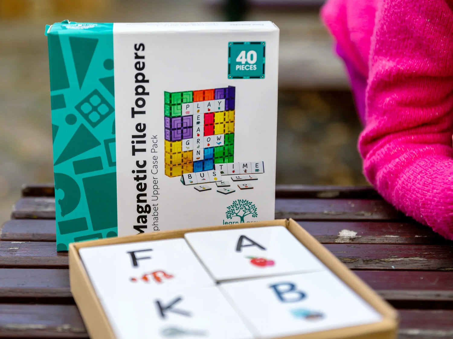 LEARN & GROW | MAGNETIC TILE TOPPER - ALPHABET UPPER CASE PACK (40 PIECE) by LEARN & GROW TOYS - The Playful Collective