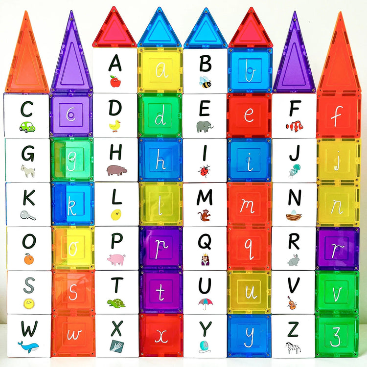 LEARN & GROW | MAGNETIC TILE TOPPER - ALPHABET UPPER CASE PACK (40 PIECE) by LEARN & GROW TOYS - The Playful Collective