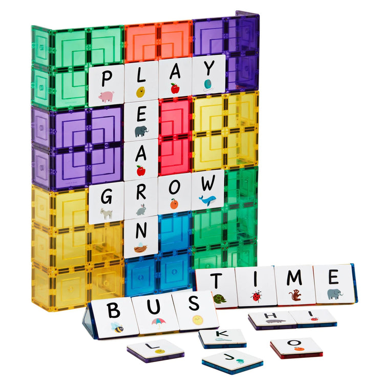 LEARN & GROW | MAGNETIC TILE TOPPER - ALPHABET UPPER CASE PACK (40 PIECE) by LEARN & GROW TOYS - The Playful Collective