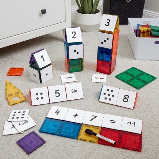 LEARN & GROW | MAGNETIC TILE TOPPER - NUMERIC PACK (40 PIECE) by LEARN & GROW TOYS - The Playful Collective