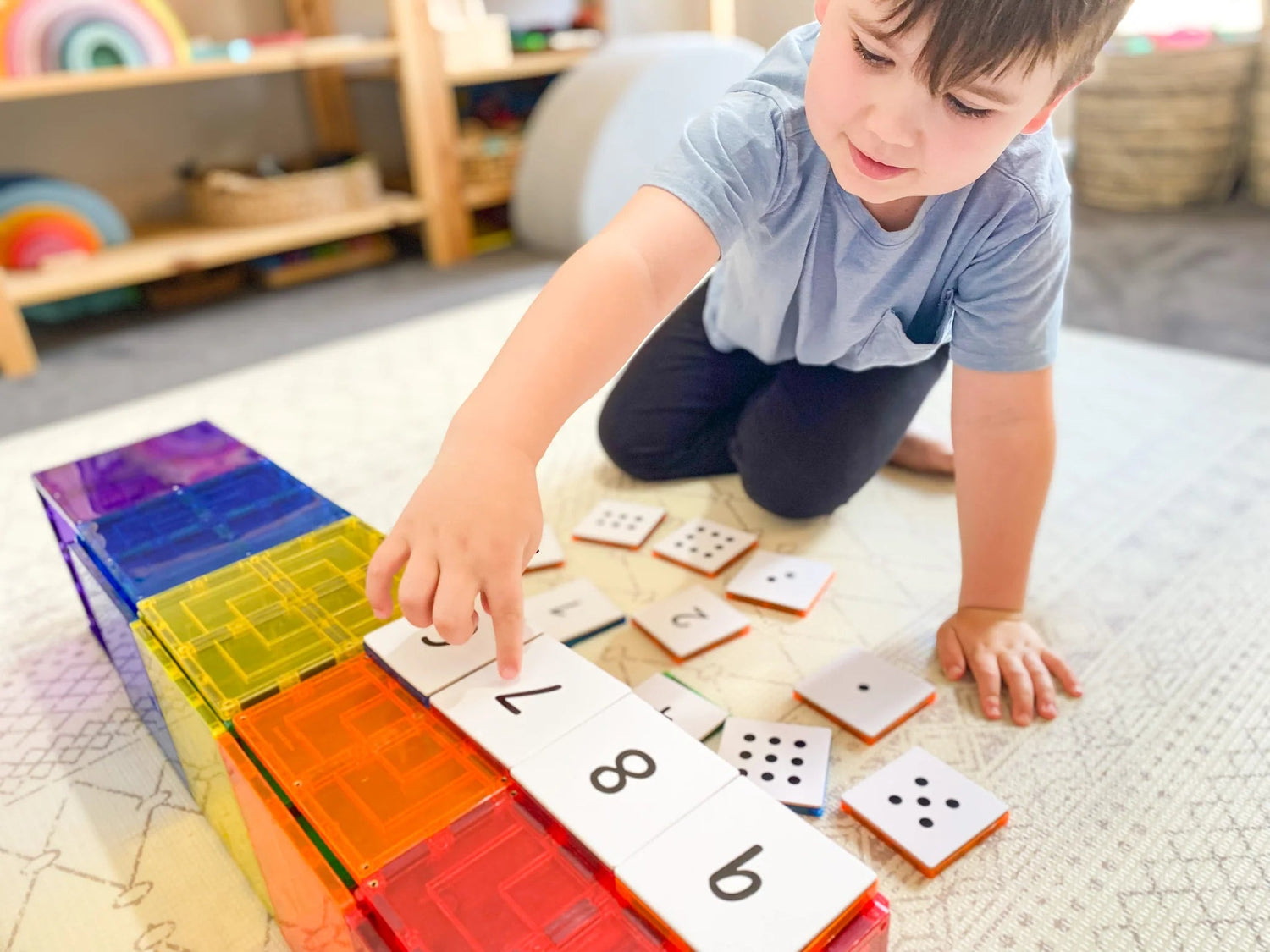 LEARN & GROW | MAGNETIC TILE TOPPER - NUMERIC PACK (40 PIECE) by LEARN & GROW TOYS - The Playful Collective