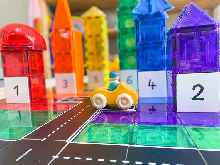 LEARN & GROW | MAGNETIC TILE TOPPER - NUMERIC PACK (40 PIECE) by LEARN & GROW TOYS - The Playful Collective