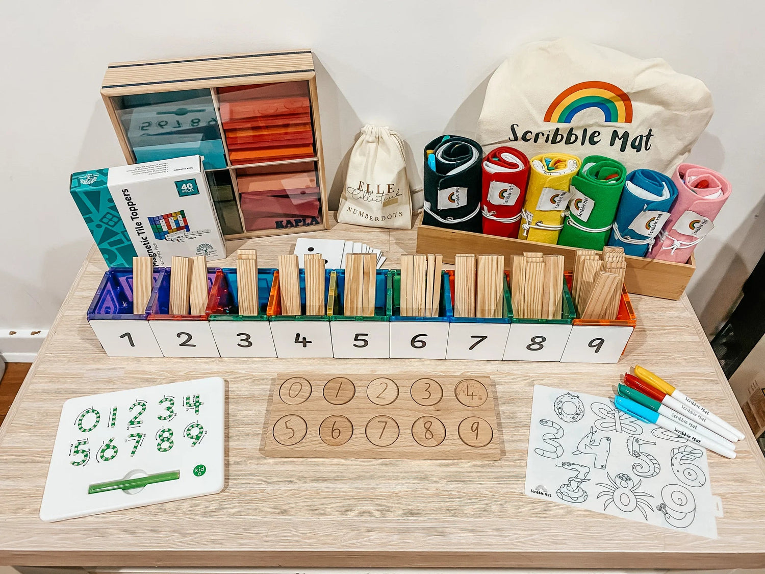 LEARN & GROW | MAGNETIC TILE TOPPER - NUMERIC PACK (40 PIECE) by LEARN & GROW TOYS - The Playful Collective