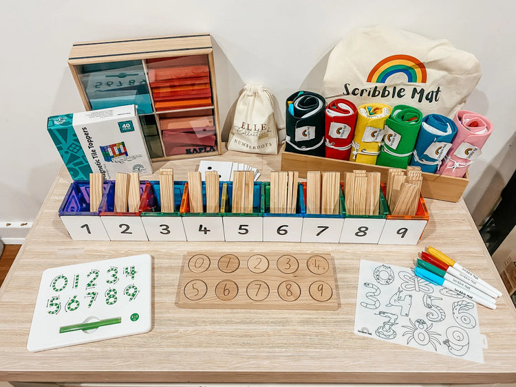 LEARN & GROW | MAGNETIC TILE TOPPER - NUMERIC PACK (40 PIECE) by LEARN & GROW TOYS - The Playful Collective