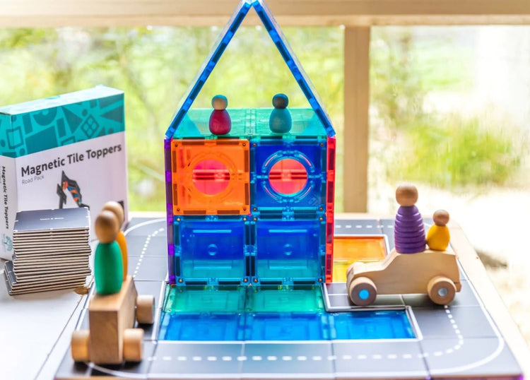 LEARN & GROW | MAGNETIC TILE TOPPER - ROAD PACK (40 PIECE) by LEARN & GROW TOYS - The Playful Collective