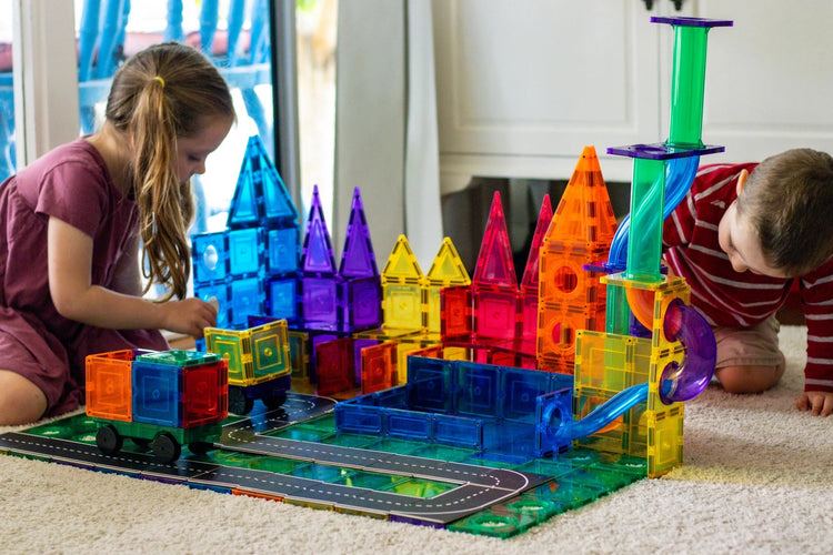 LEARN & GROW | MAGNETIC TILE TOPPER - ROAD PACK (40 PIECE) by LEARN & GROW TOYS - The Playful Collective
