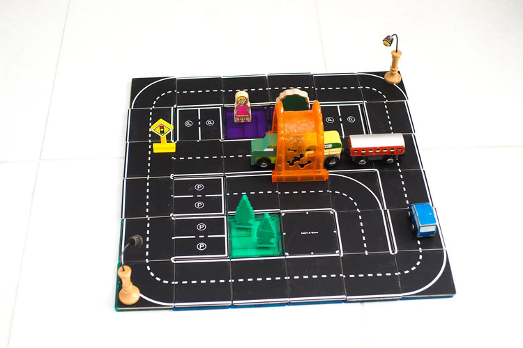 LEARN & GROW | MAGNETIC TILE TOPPER - ROAD PACK (40 PIECE) by LEARN & GROW TOYS - The Playful Collective