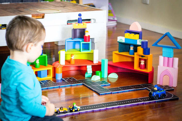 LEARN & GROW MAGNETIC TILE TOPPER - ROAD PACK (40 PIECE) *PRE-ORDER* by LEARN & GROW TOYS - The Playful Collective
