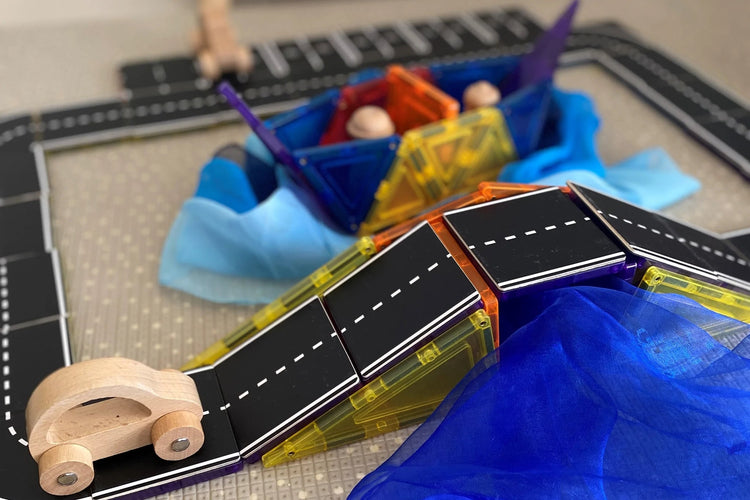 LEARN & GROW MAGNETIC TILE TOPPER - ROAD PACK (40 PIECE) *PRE-ORDER* by LEARN & GROW TOYS - The Playful Collective