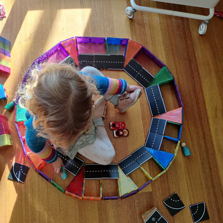 LEARN & GROW MAGNETIC TILE TOPPER - ROAD PACK (40 PIECE) *PRE-ORDER* by LEARN & GROW TOYS - The Playful Collective