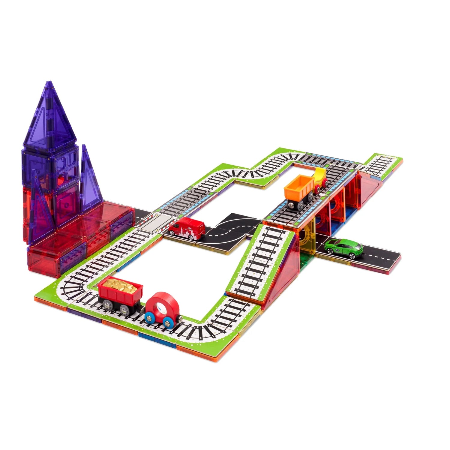 LEARN & GROW | MAGNETIC TILE TOPPER - TRAIN PACK (36 PIECE) *PRE-ORDER* by LEARN & GROW TOYS - The Playful Collective
