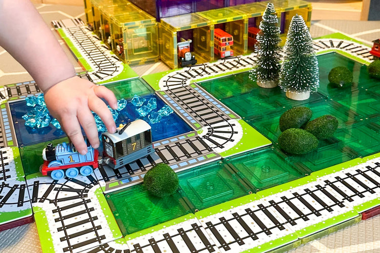 LEARN & GROW | MAGNETIC TILE TOPPER - TRAIN PACK (36 PIECE) *PRE-ORDER* by LEARN & GROW TOYS - The Playful Collective