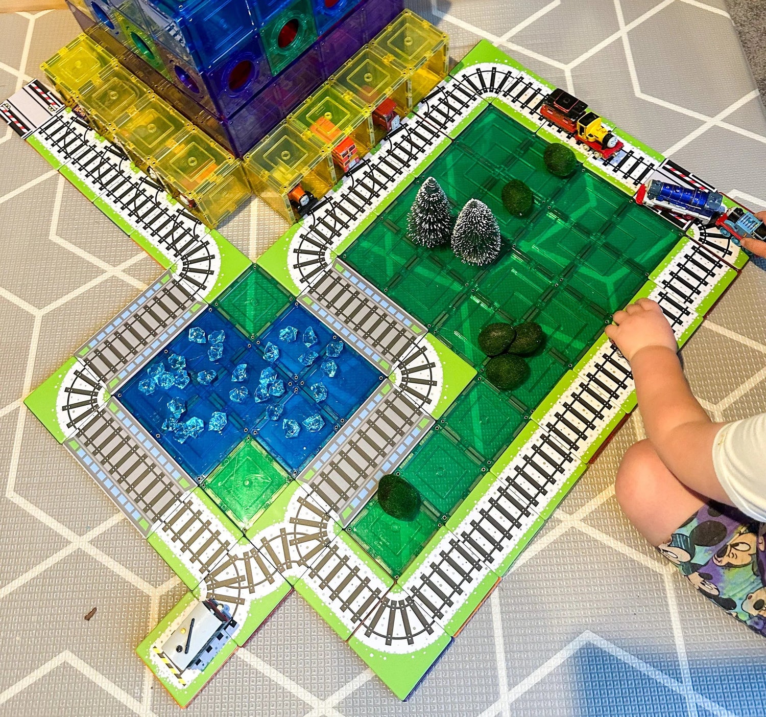 LEARN & GROW | MAGNETIC TILE TOPPER - TRAIN PACK (36 PIECE) *PRE-ORDER* by LEARN & GROW TOYS - The Playful Collective