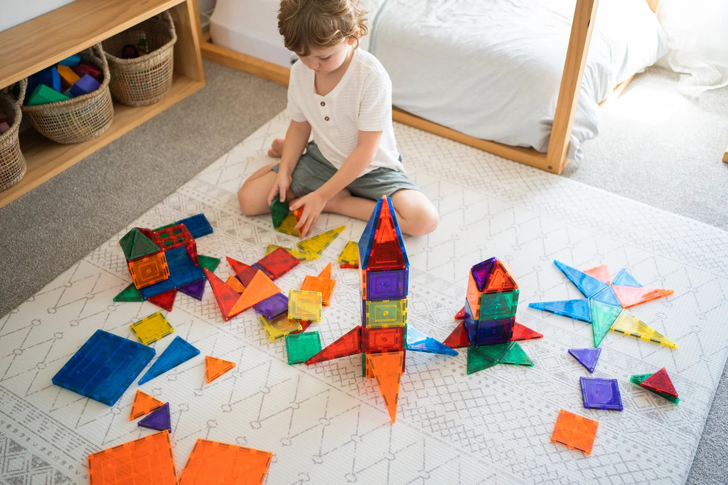 LEARN & GROW MAGNETIC TILES - 64 PIECE SET (NEW DESIGN) by LEARN & GROW TOYS - The Playful Collective