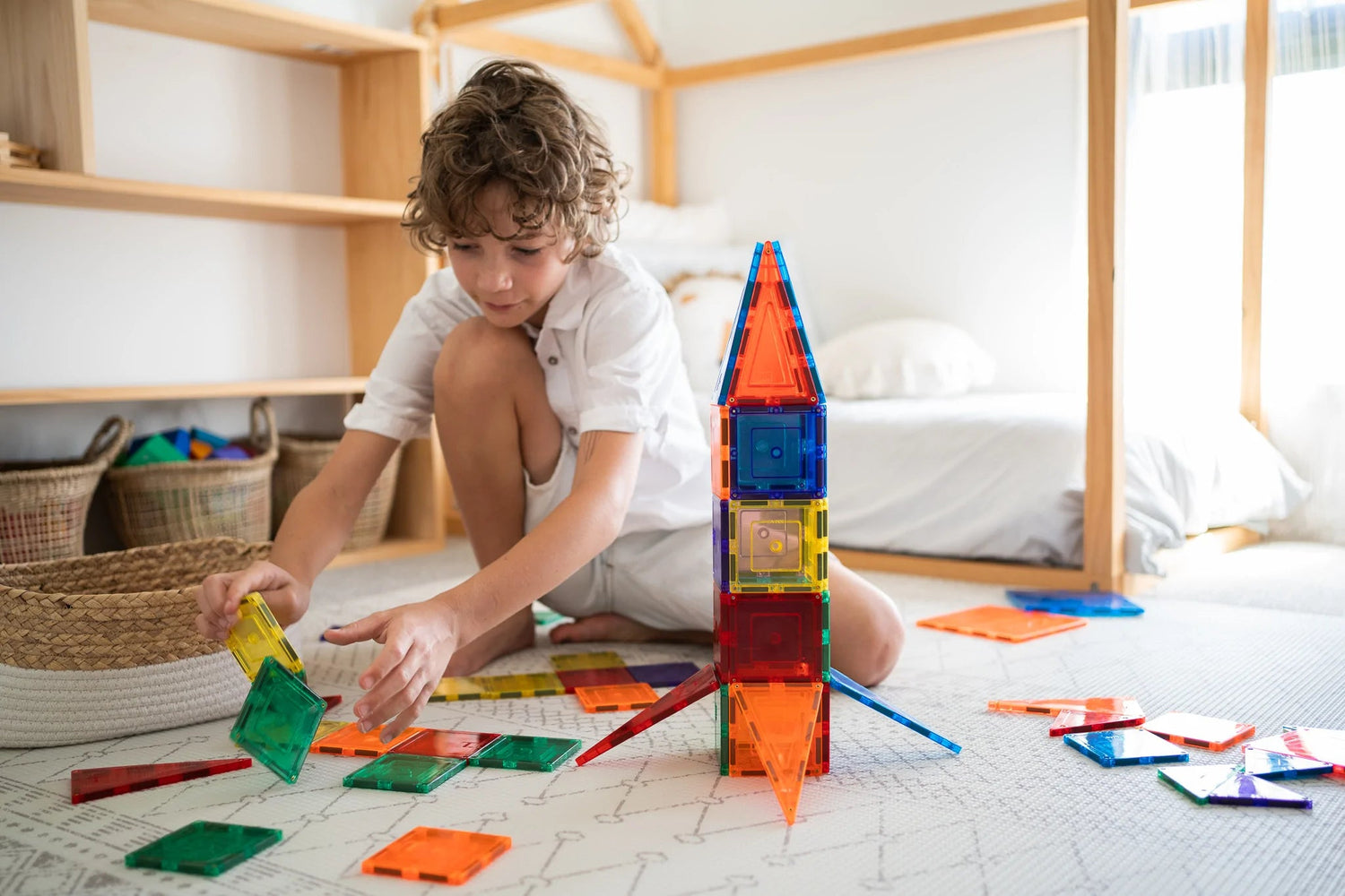 LEARN & GROW MAGNETIC TILES - 64 PIECE SET (NEW DESIGN) by LEARN & GROW TOYS - The Playful Collective