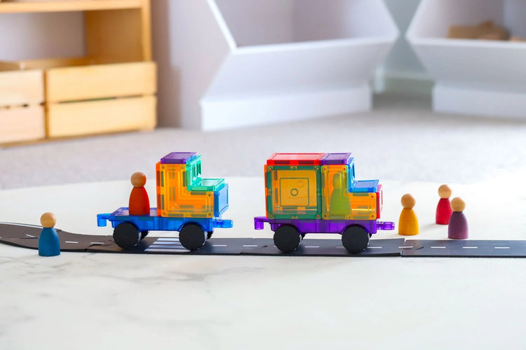 LEARN & GROW MAGNETIC TILES - CAR PACK 28 PIECE (NEW DESIGN) by LEARN & GROW TOYS - The Playful Collective