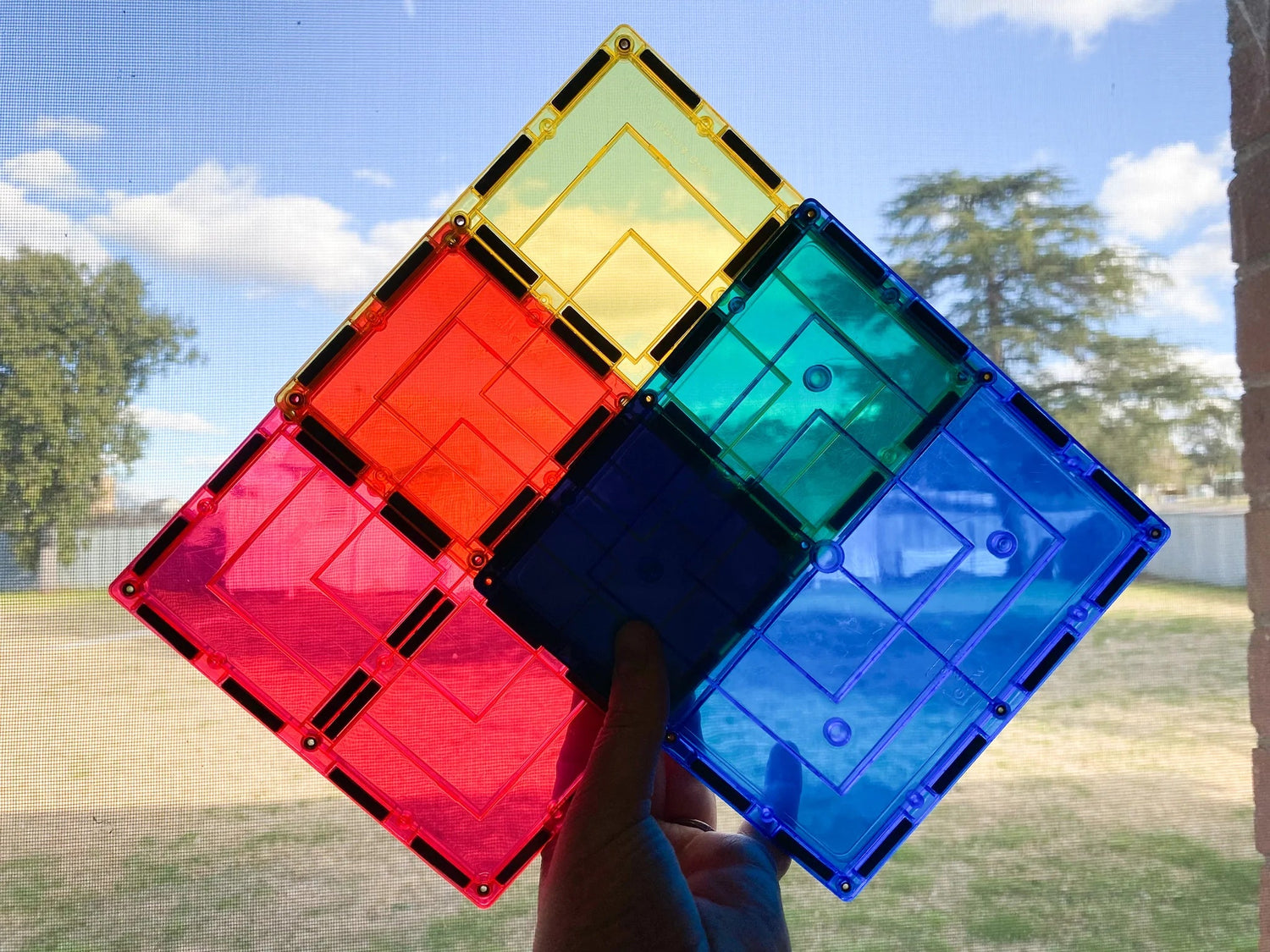LEARN & GROW MAGNETIC TILES - LARGE SQUARE 8 PIECE PACK (NEW DESIGN) by LEARN & GROW TOYS - The Playful Collective