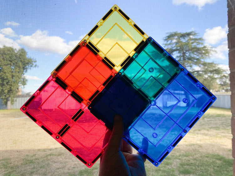 LEARN & GROW MAGNETIC TILES - LARGE SQUARE 8 PIECE PACK (NEW DESIGN) by LEARN & GROW TOYS - The Playful Collective
