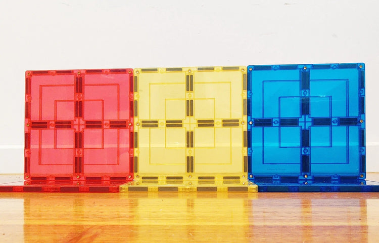 LEARN & GROW MAGNETIC TILES - LARGE SQUARE 8 PIECE PACK (NEW DESIGN) by LEARN & GROW TOYS - The Playful Collective