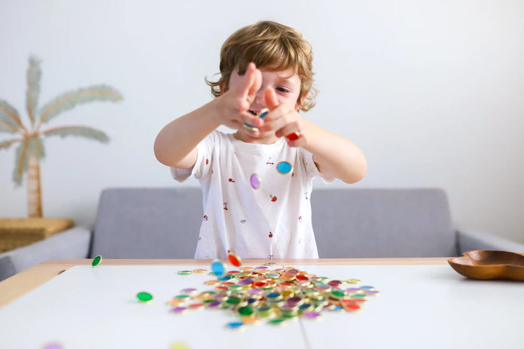 LEARN & GROW METAL RIMMED COUNTING CHIPS by LEARN & GROW TOYS - The Playful Collective