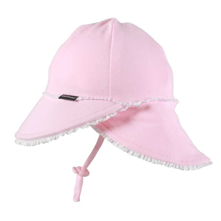 LEGIONNAIRE RUFFLE TRIM FLAP HAT - BLUSH 0-3 mths / 37cm / XXS by BEDHEAD HATS - The Playful Collective