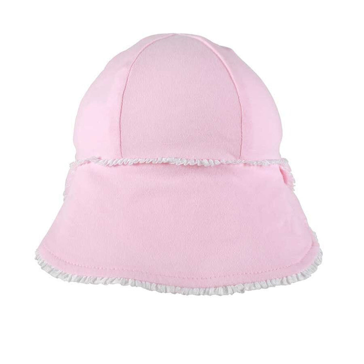 LEGIONNAIRE RUFFLE TRIM FLAP HAT - BLUSH 0-3 mths / 37cm / XXS by BEDHEAD HATS - The Playful Collective