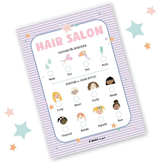 MAGIC PLAYBOOK | PRETEND PLAY HAIR SALON NOTEPAD by MAGIC PLAYBOOK - The Playful Collective