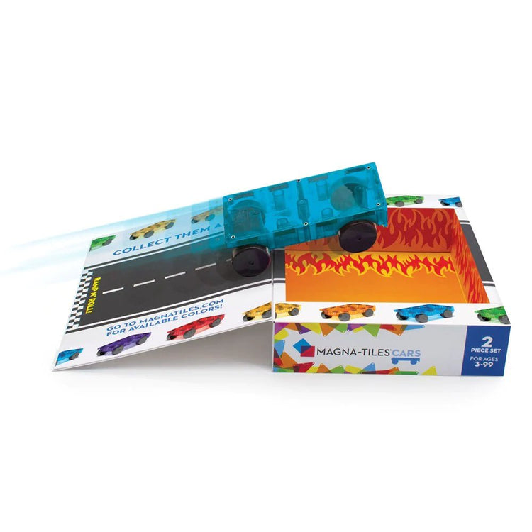 MAGNA-TILES | CARS 2 PIECE EXPANSION SET - BLUE & ORANGE *PRE-ORDER* by MAGNA-TILES - The Playful Collective