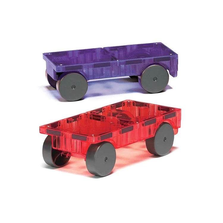 MAGNA-TILES | CARS 2 PIECE EXPANSION SET - PURPLE & RED *PRE-ORDER* by MAGNA-TILES - The Playful Collective