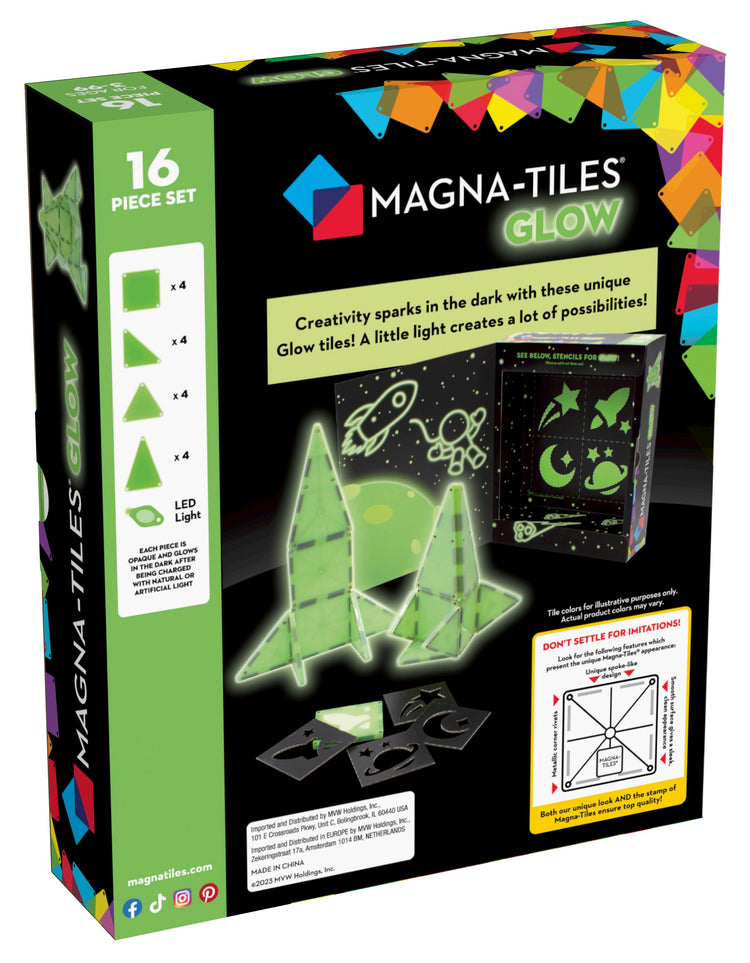 MAGNA-TILES | GLOW - 16 PIECE SET by MAGNA-TILES - The Playful Collective
