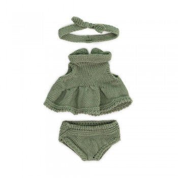 MINILAND EDUCATIONAL DOLLS | 21CM DOLL CLOTHING - ECO KNITTED DRESS & HAIRBAND SET by MINILAND EDUCATIONAL DOLLS - The Playful Collective