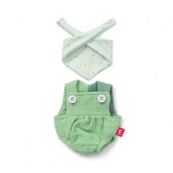 MINILAND EDUCATIONAL DOLLS | 21CM DOLL CLOTHING - FOREST OVERALLS & HEADSCARF SET by MINILAND EDUCATIONAL DOLLS - The Playful Collective