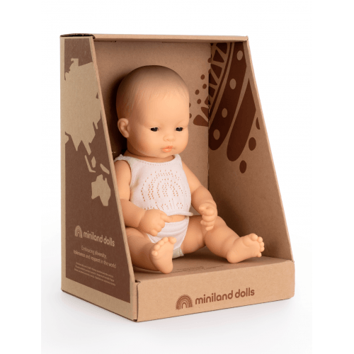 MINILAND EDUCATIONAL DOLLS | ANATOMICALLY CORRECT BABY DOLL | ASIAN GIRL, 32CM by MINILAND EDUCATIONAL DOLLS - The Playful Collective