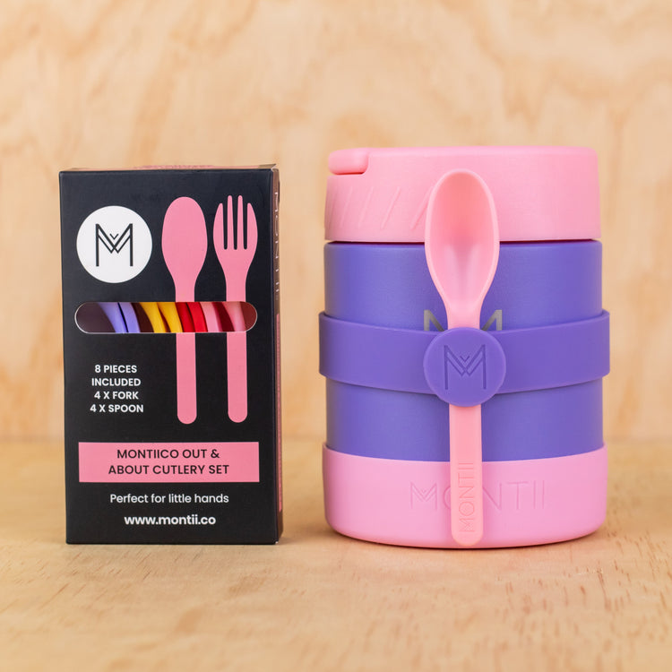 MONTIICO OUT & ABOUT CUTLERY SET Strawberry by MONTIICO - The Playful Collective