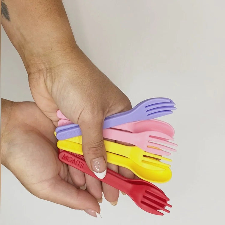 MONTIICO OUT & ABOUT CUTLERY SET Strawberry by MONTIICO - The Playful Collective