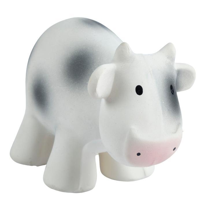 NATURAL RUBBER BABY RATTLE & BATH TOY - COW by TIKIRI - The Playful Collective