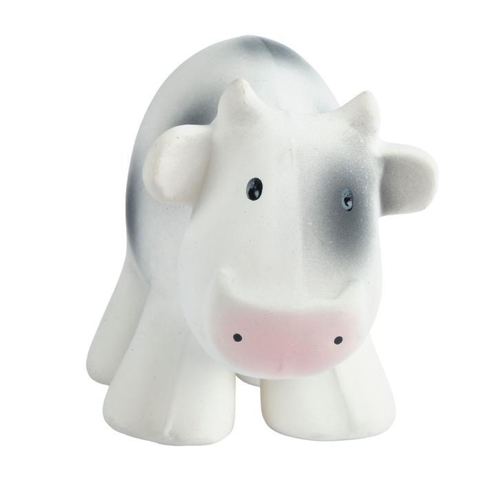 NATURAL RUBBER BABY RATTLE & BATH TOY - COW by TIKIRI - The Playful Collective