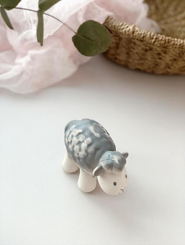 NATURAL RUBBER BABY RATTLE & BATH TOY - SHEEP by TIKIRI - The Playful Collective
