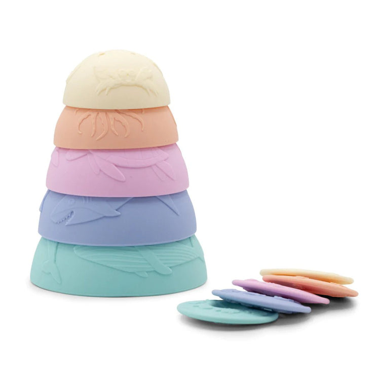 OCEAN STACKING CUPS Rainbow Pastel by JELLYSTONE DESIGNS - The Playful Collective