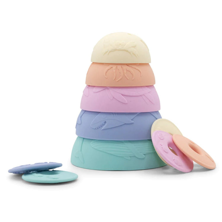 OCEAN STACKING CUPS Rainbow Pastel by JELLYSTONE DESIGNS - The Playful Collective