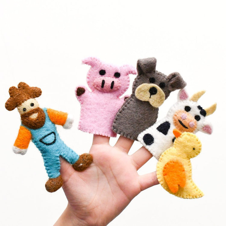 OLD MACDONALD FARM ANIMALS (A) FINGER PUPPET SET by TARA TREASURES - The Playful Collective