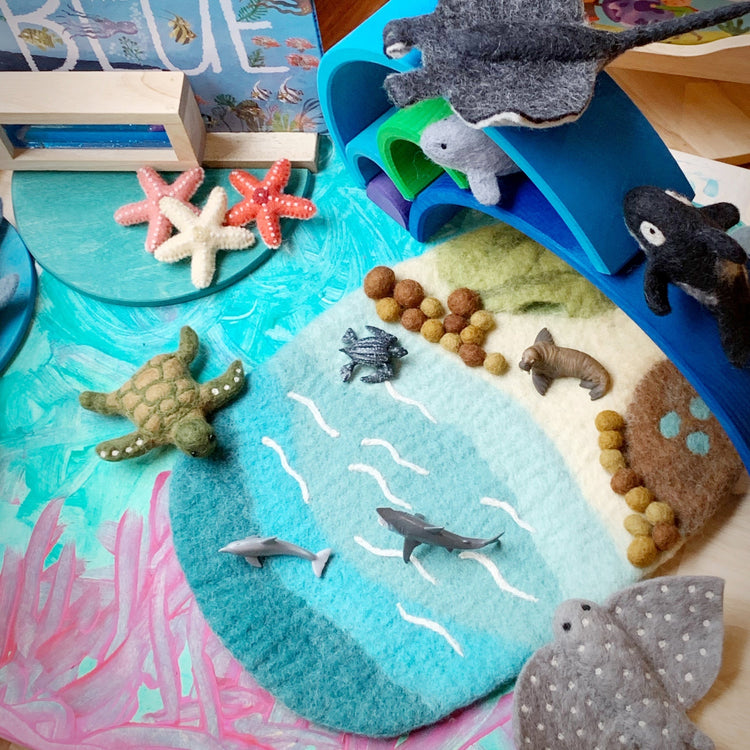 SEA, BEACH AND ROCKPOOL PLAY MAT PLAYSCAPE by TARA TREASURES - The Playful Collective