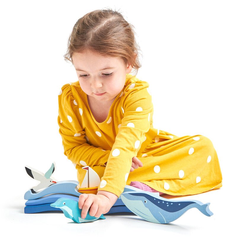SET OF COASTAL ANIMALS WITH DISPLAY SHELF - PREORDER by TENDER LEAF TOYS - The Playful Collective