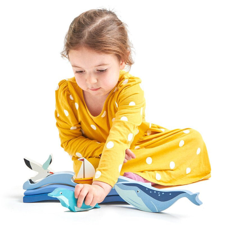 SET OF COASTAL ANIMALS WITH DISPLAY SHELF - PREORDER by TENDER LEAF TOYS - The Playful Collective