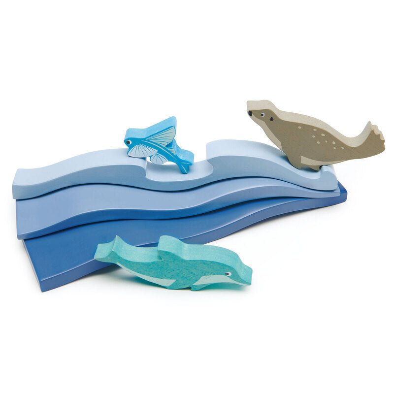 SET OF COASTAL ANIMALS WITH DISPLAY SHELF - PREORDER by TENDER LEAF TOYS - The Playful Collective
