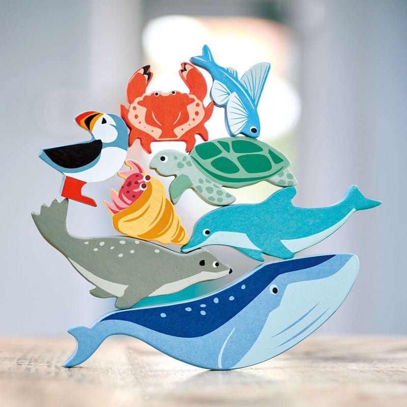 SET OF COASTAL ANIMALS WITH DISPLAY SHELF - PREORDER by TENDER LEAF TOYS - The Playful Collective