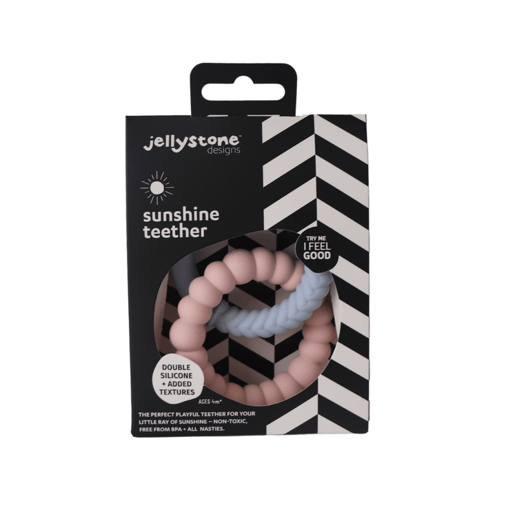 SUNSHINE TEETHER Snow & Blush by JELLYSTONE DESIGNS - The Playful Collective
