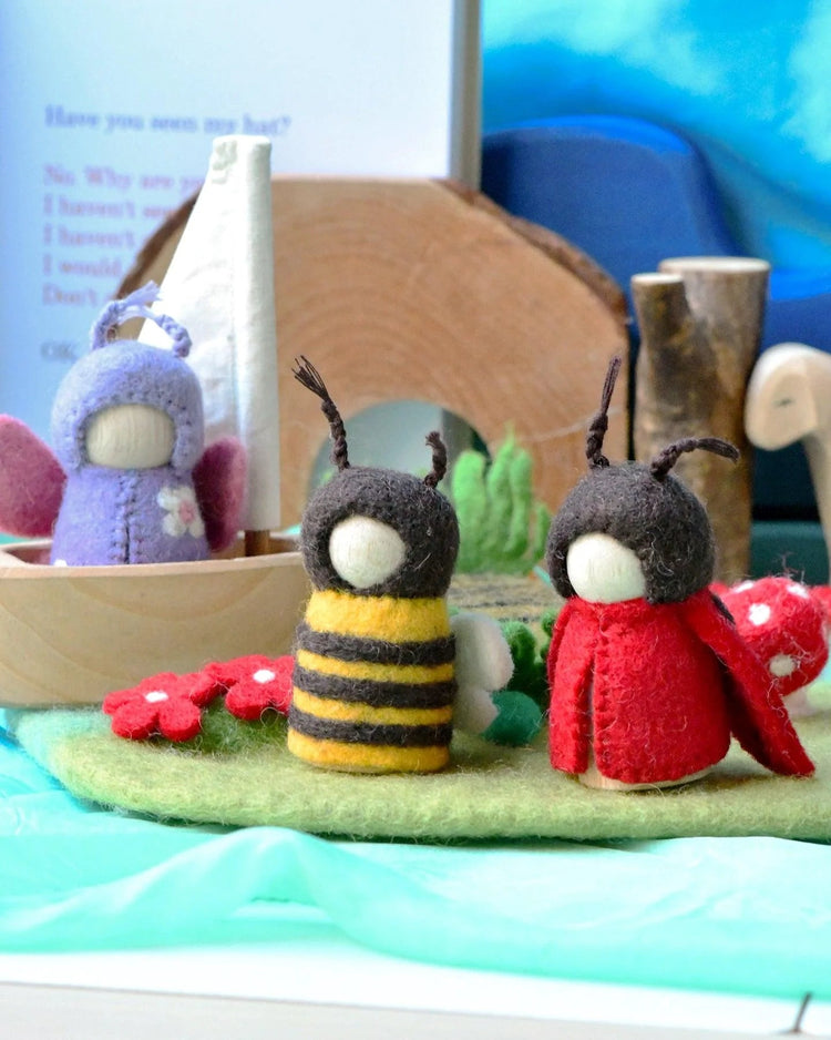 TARA TREASURES | BUGS PEG DOLL SET - BEE, LADYBUG & BUTTERFLY by TARA TREASURES - The Playful Collective