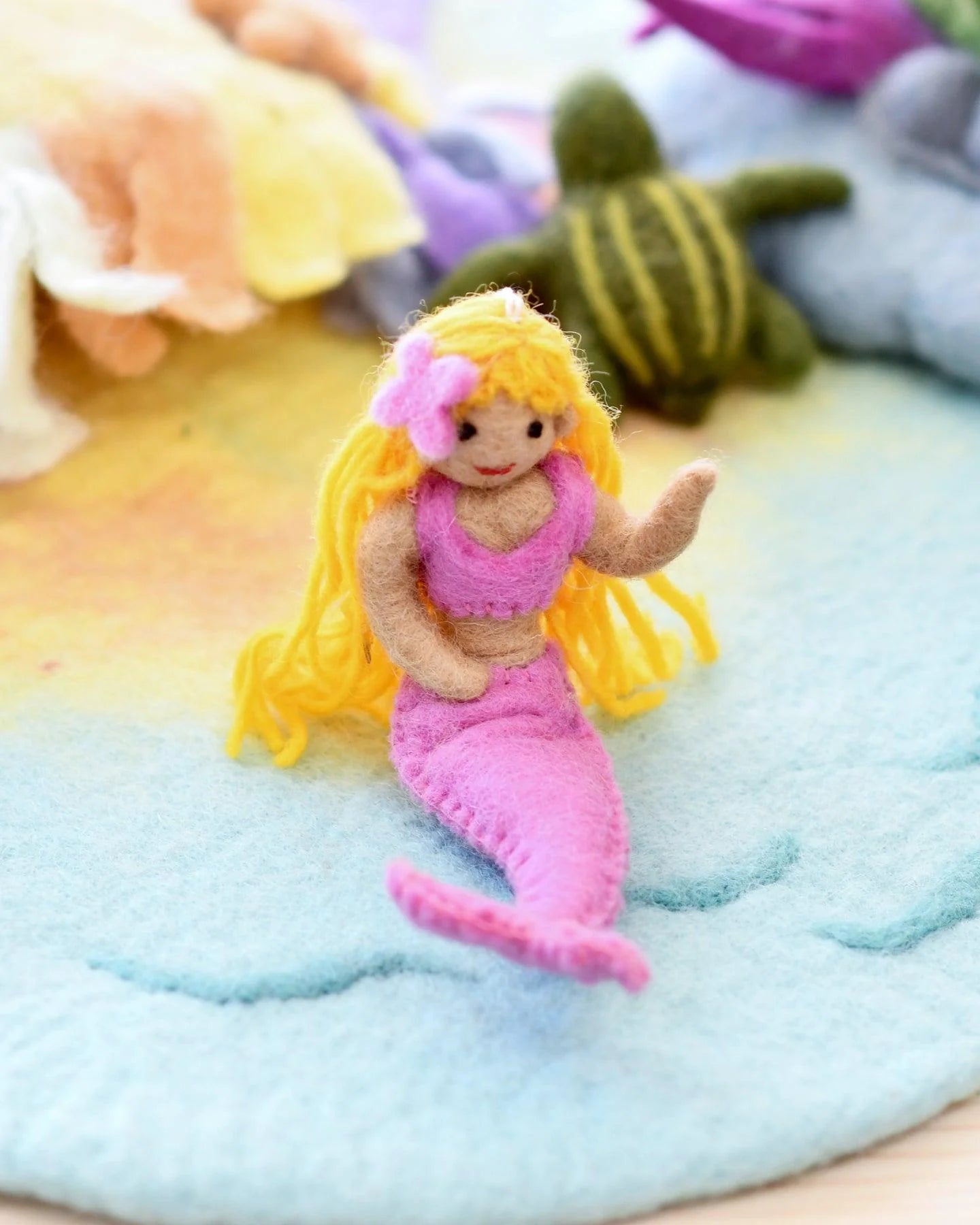 TARA TREASURES | FELT CORAL MERMAID HANGING - PINK TAIL by TARA TREASURES - The Playful Collective